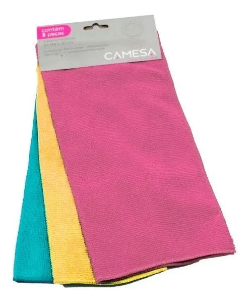PANO MICROFIBRA KIT C/3 UN CAMESA