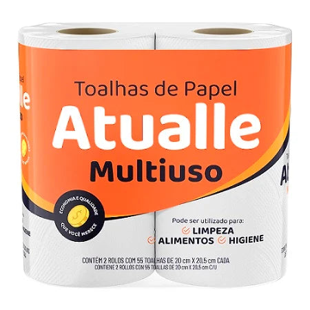 TOA DE PAPEL MULTIUSO 2X50 FLS 100 FOLHAS ATUALLE
