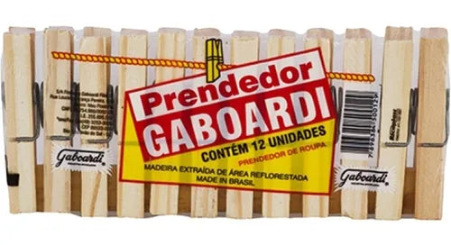 PRENDEDOR ROUPA GABOARDI MADEIRA  C/12