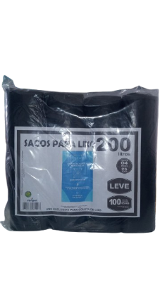 SACO LIXO 200L PRETO LEVE C/100 NEWCLEAN