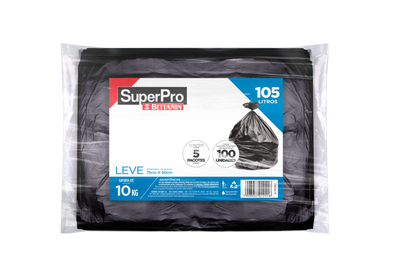 SACO LIXO 105L PRETO REFORC ALMOFADA C/100 SUPER PRO