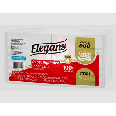 PAPEL HIG. INTERFOLHAS FOLHA DUPLA 10X20CM C/ 500 FLS CAI CAI