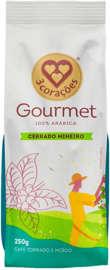CAFE TORRADO MOIDO 3CORACOES GOURMET CERRADO MINEIRO 4SOLDAS 250G
