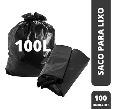 SACO LIXO 100L PRETO EXTRA REF. C/100 ALMOFADA NEWCLEAN