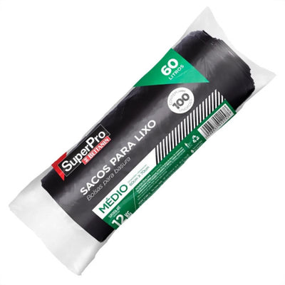 SACO LIXO 60L PRETO MEDIO C/100 SUPER PRO