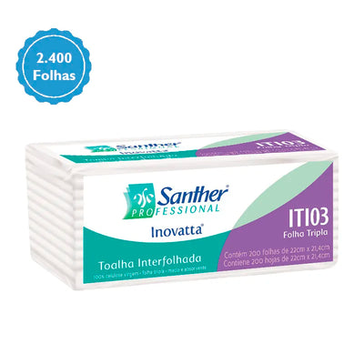 PAPEL TOA INTERFOLHA FOLHA DUPLA C/2400 SANTHER
