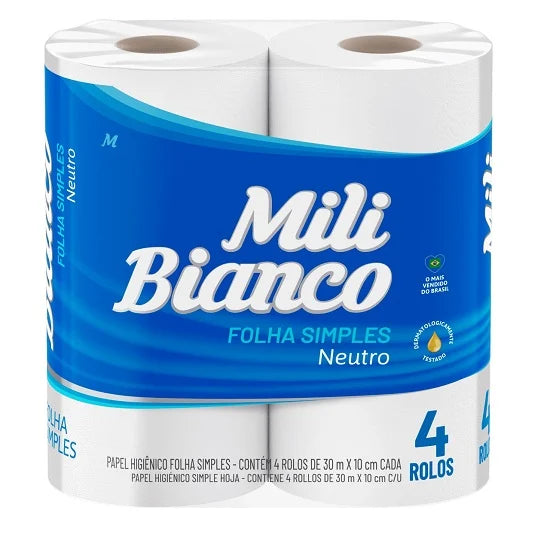PAPEL HIG 30M F. SIMPLES MILI NEUTRO 4 RLS