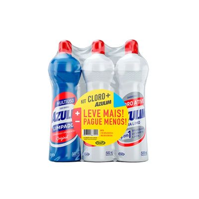 KIT CLORO MAIS 3X500ML AZULIM