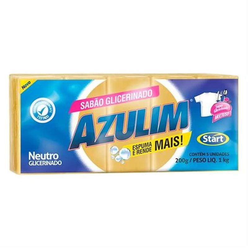 SABAO EM BARRA GLICERINADO NEUTRO PCT 5UN 200G AZULIM