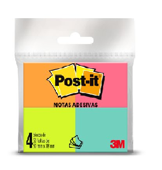 BL ADESIVO POST-IT 38X50 TROPICAL 50F