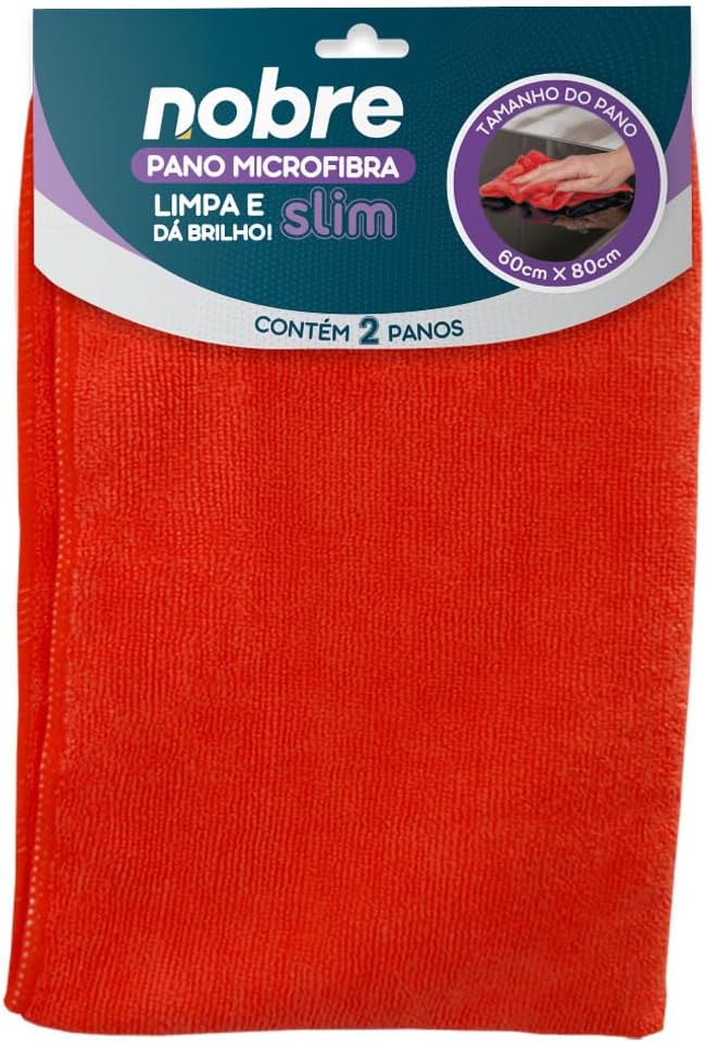 PANO MICROFIBRA 60X80 VERMELHO SLIM NOBRE