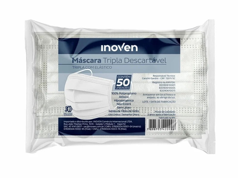 MASCARA TRIPLA CAM BRANCA C/50 INOVEN