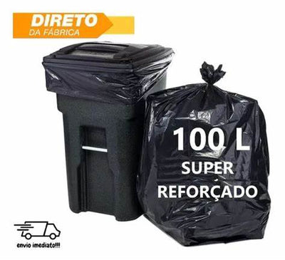 SACO LIXO 100L PRETO SUPER REF. C/100 ALMOFADA NEWCLEAN