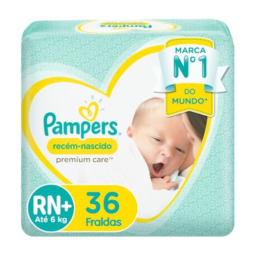 FRALDA PAMPERS PREMIUM CARE RN+ ATE 6kg C/36