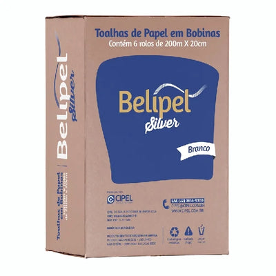 PAPEL TOA BOBINA BELIPEL SILVER - 20 CM X 200 M - C/ 6