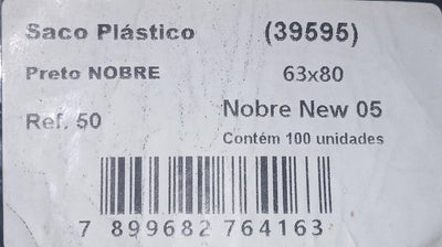 SACO LIXO REF.50 63X80CM C/100UNID. (LEVE) PRETO - NOBRE NEW 05