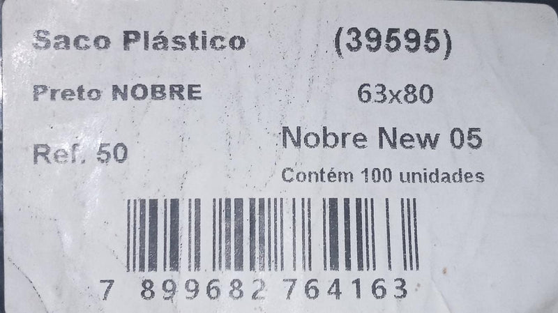 SACO LIXO REF.50 63X80CM C/100UNID. (LEVE) PRETO - NOBRE NEW 05