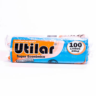 SACO LIXO ROLO AZUL SUPER ECONOMICO MAIS RESISTENTE 20KG 100L UTILAR