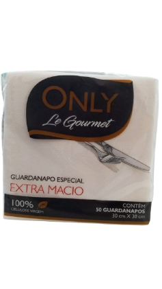 GUARDANAPO LE GOURMET EXTRA MACIO 100% CELULOSE 30X30CM 50 FLHS ONLY