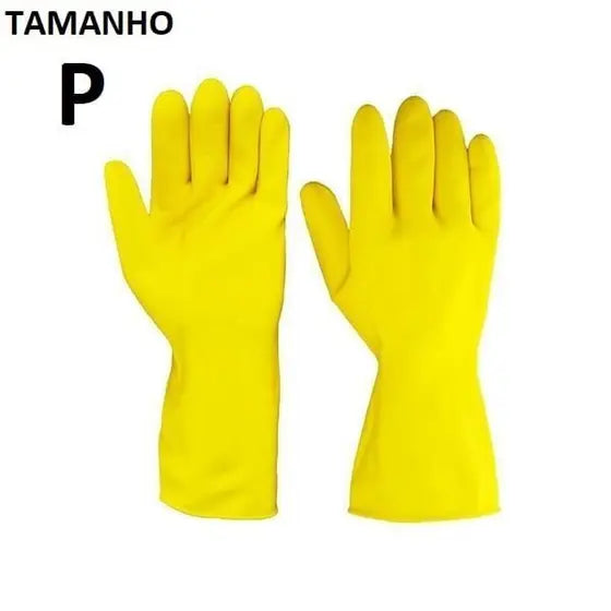 LUVA DE BORRACHA/LATEX FORRADA " P" 280 AMARELA SOFT - MUCAMBO