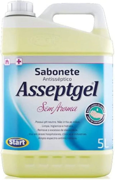 SABONETE LIQUIDO ANTISSEPTICO SEM AROMA ASSEPTGEL 5L