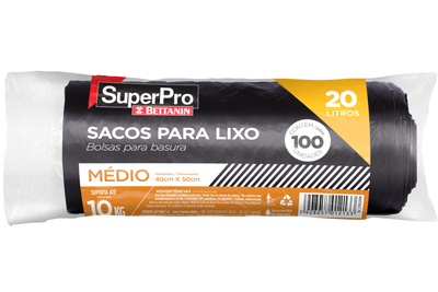 SACO LIXO 20L PRETO MEDIO C/100 SUPER PRO